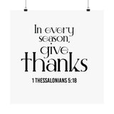 Give Thanks Christian Poster | 1 Thessalonians 5:18 - Faith Culture
