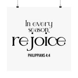 Rejoice Christian Poster | Philippians 4:4 - Faith Culture