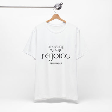 Rejoice Christian T-Shirt | Philippians 4:4 - Faith Culture