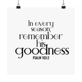 Remember His Goodness Christian Poster | Psalm 103:2 - Faith Culture
