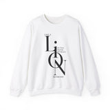 A Lion, Mighty Among Beasts Christian Sweatshirt – Proverbs 30:30 in white | Faith Culture
