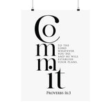 Commit Your Work to the Lord Christian wall poster inspired by Proverbs 16:3
