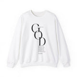 Compassionate and Gracious Christian Sweatshirt – Psalm 86:15 in white | Faith Culture
