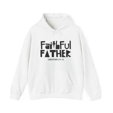 Faithful Father Christian Hoodie – Lamentations 3:22–23 in white | Faith Culture