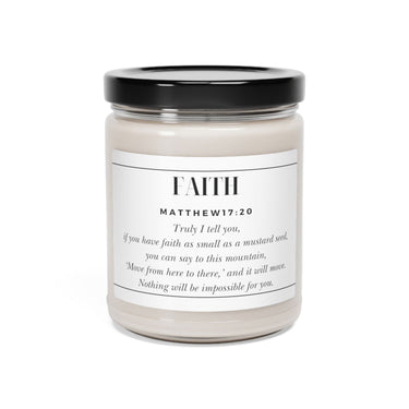 Mustard Seed Christian soy candle inspired by Matthew 17:20