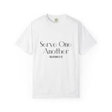 Serve One Another Christian T Shirt | Galatians 5:13 White