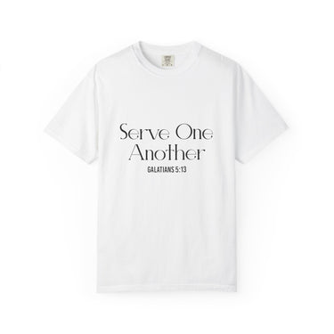Serve One Another Christian T Shirt | Galatians 5:13 White