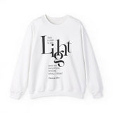The Lord Is My Light Christian Sweatshirt – Psalm 27:1 in white | Faith Culture