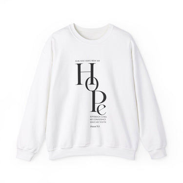 You Are My Hope Christian Sweatshirt – Psalm 71:5 in white | Faith Culture