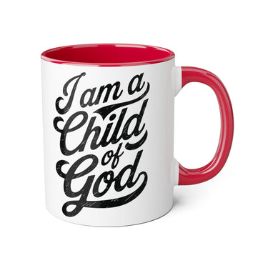 Faith Culture - Child of God - Christian Accent Coffee Mug, 11oz Red 11oz