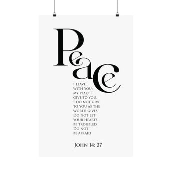 Faith Culture Peace I Leave With You John 14:27 Christian Matte Poster | Minimal Typography Scripture Wall Art
