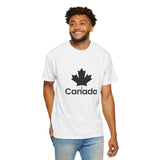 Faith Culture - Black Maple Leaf Canada Unisex T-Shirt – White | Minimalist Patriotic Tee White