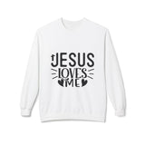 Faith Culture - Jesus Loves Me Christian Sweatshirt | Everyday Reminder of God’s Unfailing Love White