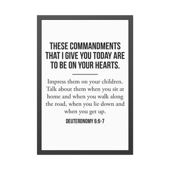 Faith Culture These Commandments Framed Christian Wall Art | Deuteronomy 6:6 to 7 Father’s Day Gift