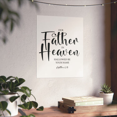 Faith Culture - Our Father in Heaven Christian Poster Matthew 6:9 Scripture Wall Art