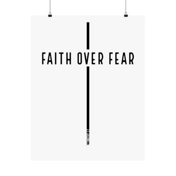 Faith Over Fear Christian Poster | 2 Timothy 1:7 Scripture Wall Art 22" x 28" Matte
