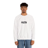 Faith Culture – Faith Unisex Crewneck Sweatshirt – White | Minimalist Christian Sweatshirt for Everyday Encouragement