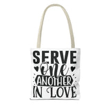 Faith Culture - Serve One Another in Love Christian Tote Bag - Galatians 5:13 Bible Verse