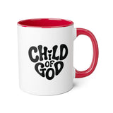 Faith Culture - Child of God - Christian Accent Coffee Mug, 11oz Red 11oz