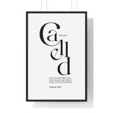 When I Called framed Christian wall art inspired by Psalm 138:3, black frame with black and white scripture typography