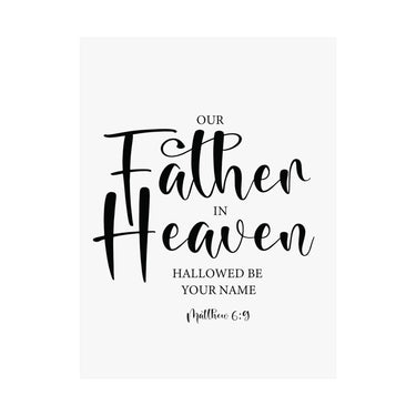 Faith Culture - Our Father in Heaven Christian Poster Matthew 6:9 Scripture Wall Art 12" x 16" Matte