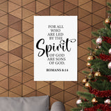 Faith Culture - Romans 8:14 Christian Poster Led by the Spirit Scripture Wall Art