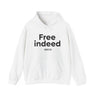 Free Indeed Christian Hoodie | John 8:36 Bible Verse Apparel White