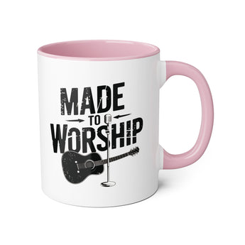 Faith Culture - Made to Worship - Christian Accent Coffee Mug, 11oz Pink 11oz