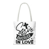 Faith Culture - Serve One Another in Love Christian Tote Bag - Galatians 5:13 Bible Verse