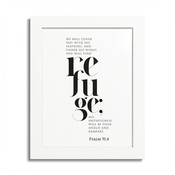 Sheltered Wings - Psalm 91:4 - Christian Wall Art