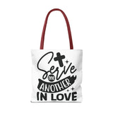 Faith Culture - Serve One Another in Love Christian Tote Bag - Galatians 5:13 Bible Verse