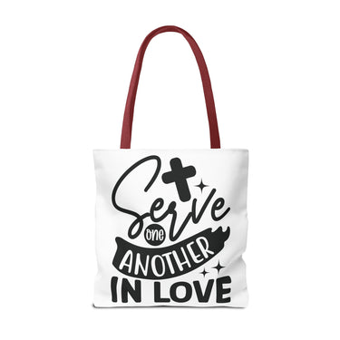 Faith Culture - Serve One Another in Love Christian Tote Bag - Galatians 5:13 Bible Verse