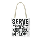 Faith Culture - Serve One Another in Love Christian Tote Bag - Galatians 5:13 Bible Verse
