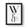 Your Word Is a Lamp framed Bible verse wall art inspired by Psalm 119:105, black frame with black and white scripture typography