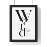 Your Word Is a Lamp framed Bible verse wall art inspired by Psalm 119:105, black frame with black and white scripture typography