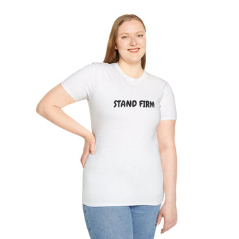 Faith Culture – Stand Firm Unisex T-Shirt – White | Christian Encouragement Tee Inspired by 1 Corinthians 16:13 White