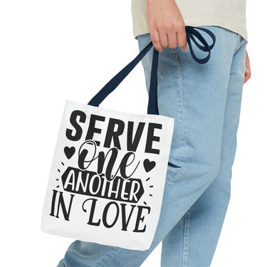 Faith Culture - Serve One Another in Love Christian Tote Bag - Galatians 5:13 Bible Verse