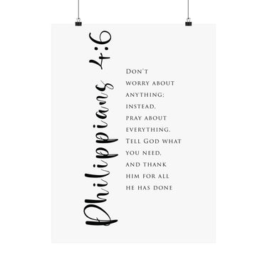 Faith Culture Philippians 4:6 Christian Matte Poster | Prayer Scripture Print 18″ x 24″ Matte