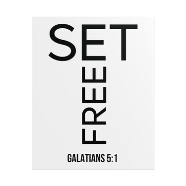Set Free Christian Poster | Galatians 5:1 Bible Verse Wall Art