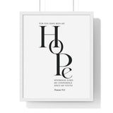 My Hope framed Bible verse wall art inspired by Psalm 71:5, white frame with black and white scripture typography