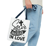 Faith Culture - Serve One Another in Love Christian Tote Bag - Galatians 5:13 Bible Verse