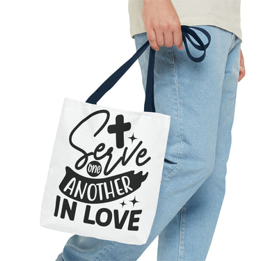 Faith Culture - Serve One Another in Love Christian Tote Bag - Galatians 5:13 Bible Verse