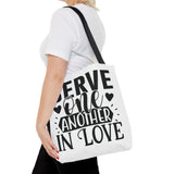Faith Culture - Serve One Another in Love Christian Tote Bag - Galatians 5:13 Bible Verse