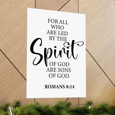 Faith Culture - Romans 8:14 Christian Poster Led by the Spirit Scripture Wall Art