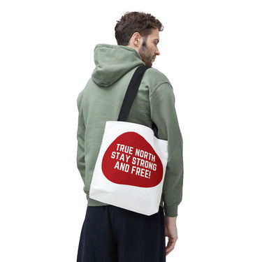 Faith Culture – True North Stay Strong and Free Tote Bag | Bold Anthem-Inspired Canadian Carryall