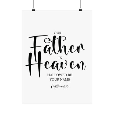 Faith Culture - Our Father in Heaven Christian Poster Matthew 6:9 Scripture Wall Art 18″ x 24″ Matte