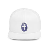 Faith-Inspired Flat Bill Snapback Hat One size White