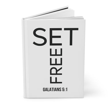 Set Free Hardcover Christian Journal | Galatians 5:1 Bible Verse Notebook