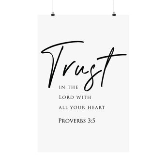 Faith Culture Trust Proverbs 3:5 Christian Matte Poster | Minimal Scripture Wall Art Print