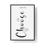 I Chose You framed Christian wall art inspired by John 15:16, black frame with black and white scripture typography